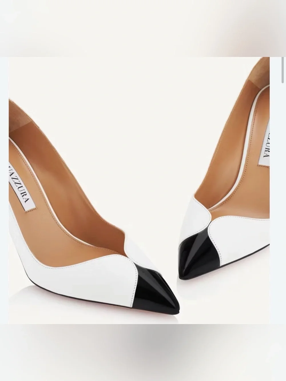 Aquazzura Women's White Pinot 85 Patent Leather Pumps